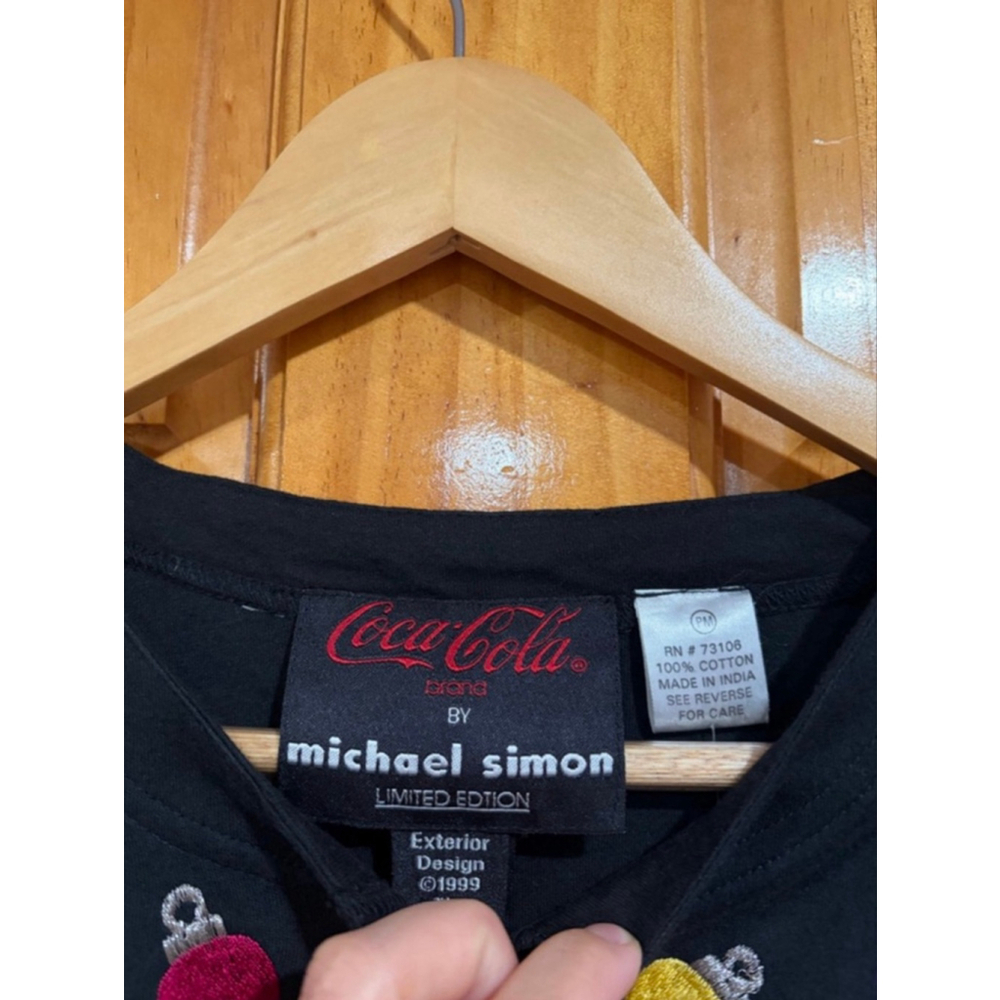 Coca-Cola Michael Simon Christmas Cardigan Sweater Santa Ornaments VTG NWT MP - Picture 2 of 5
